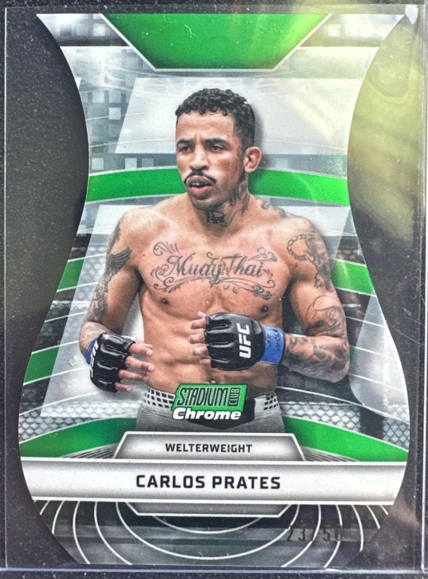 Carlos Prates 2026 Topps Stadium Club UFC Triumvirates #TV-53 Green Refractor