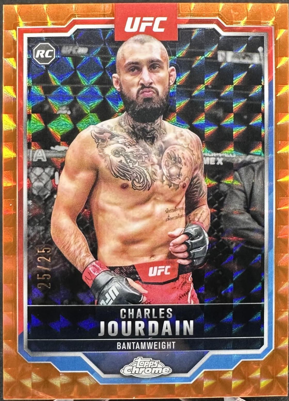 Charles Jourdain 2025 Topps Chrome UFC Base #67 Orange Geometric Refractor