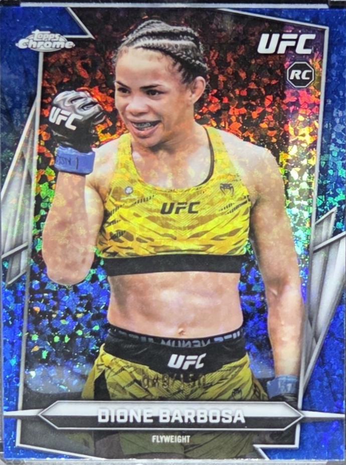 Dione Barbosa 2026 Topps Chrome UFC Base #33 Blue Mini Diamonds Refractor
