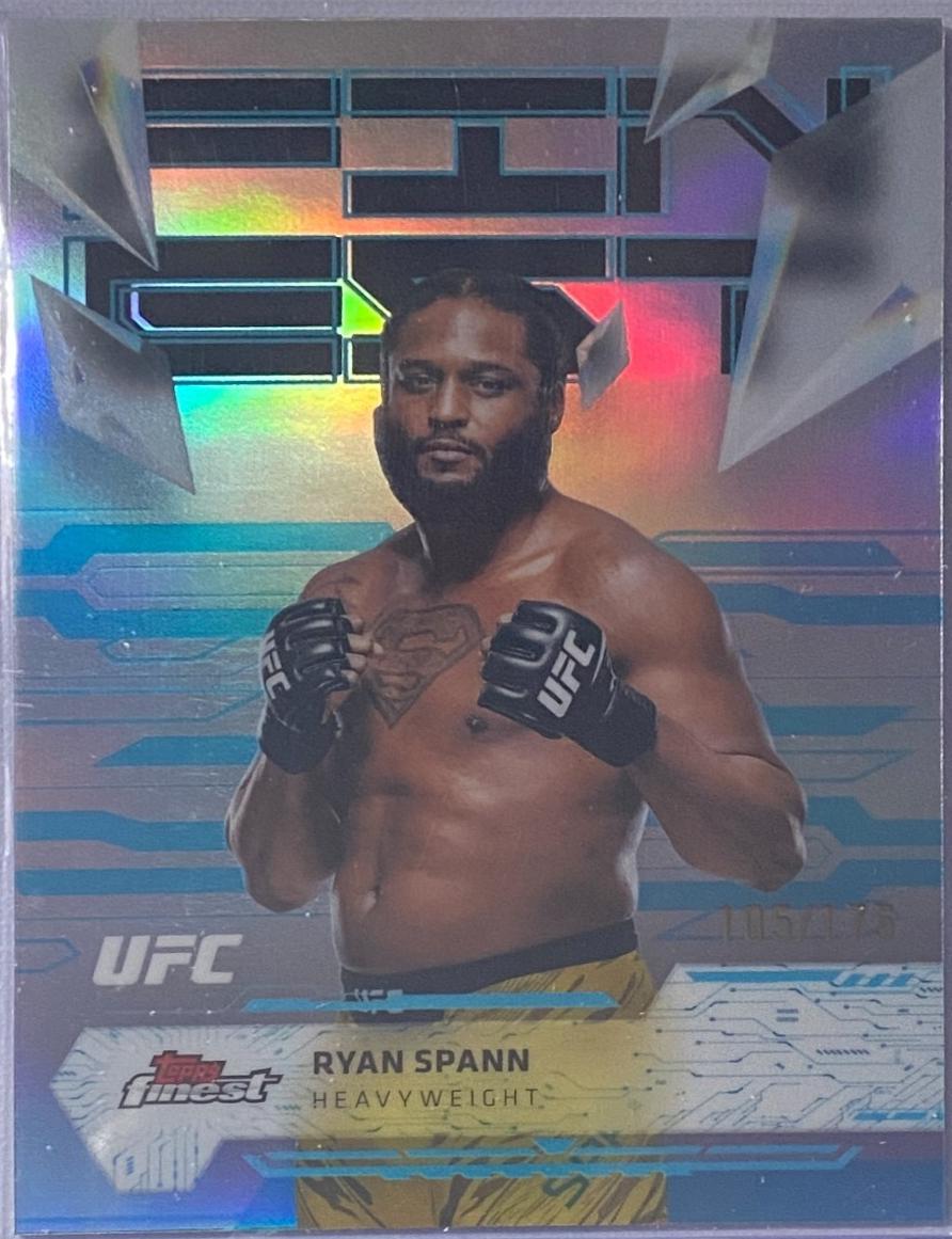 Ryan Spann 2025 Topps Finest UFC Base Uncommon #129 Blue Refractor