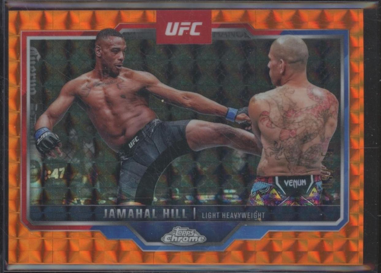 Jamahal Hill 2025 Topps Chrome UFC Base #170 Orange Geometric Refractor