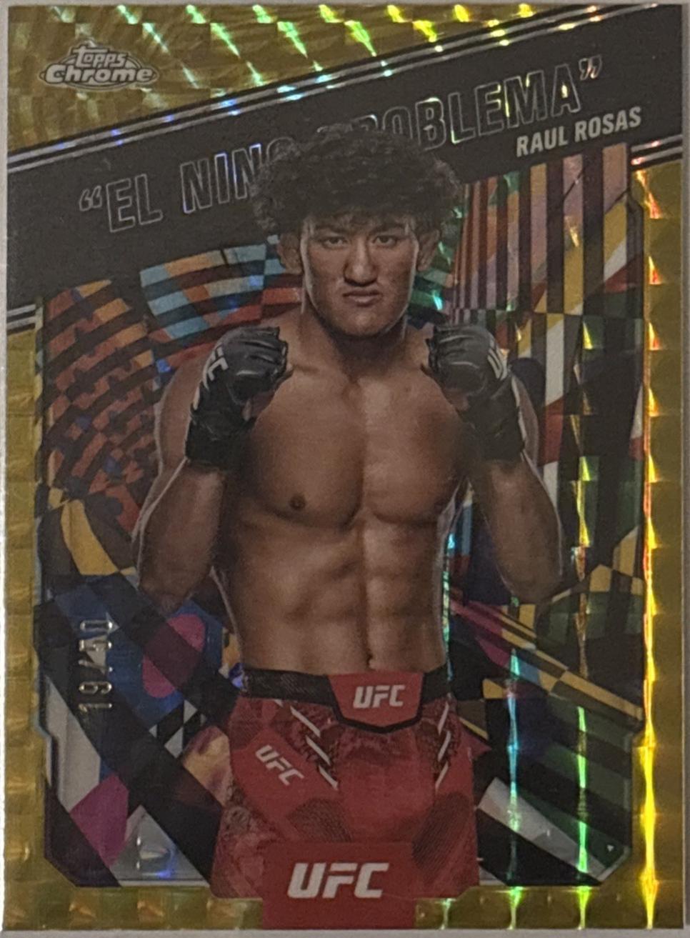 Raul Rosas 2025 Topps Chrome UFC AKA #AKA-12 Geometric Gold Refractor