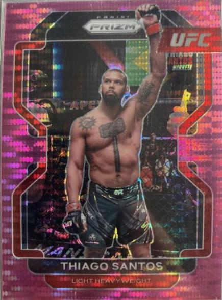 Thiago Santos 2022 Panini Prizm UFC Base #124 Pink Pulsar
