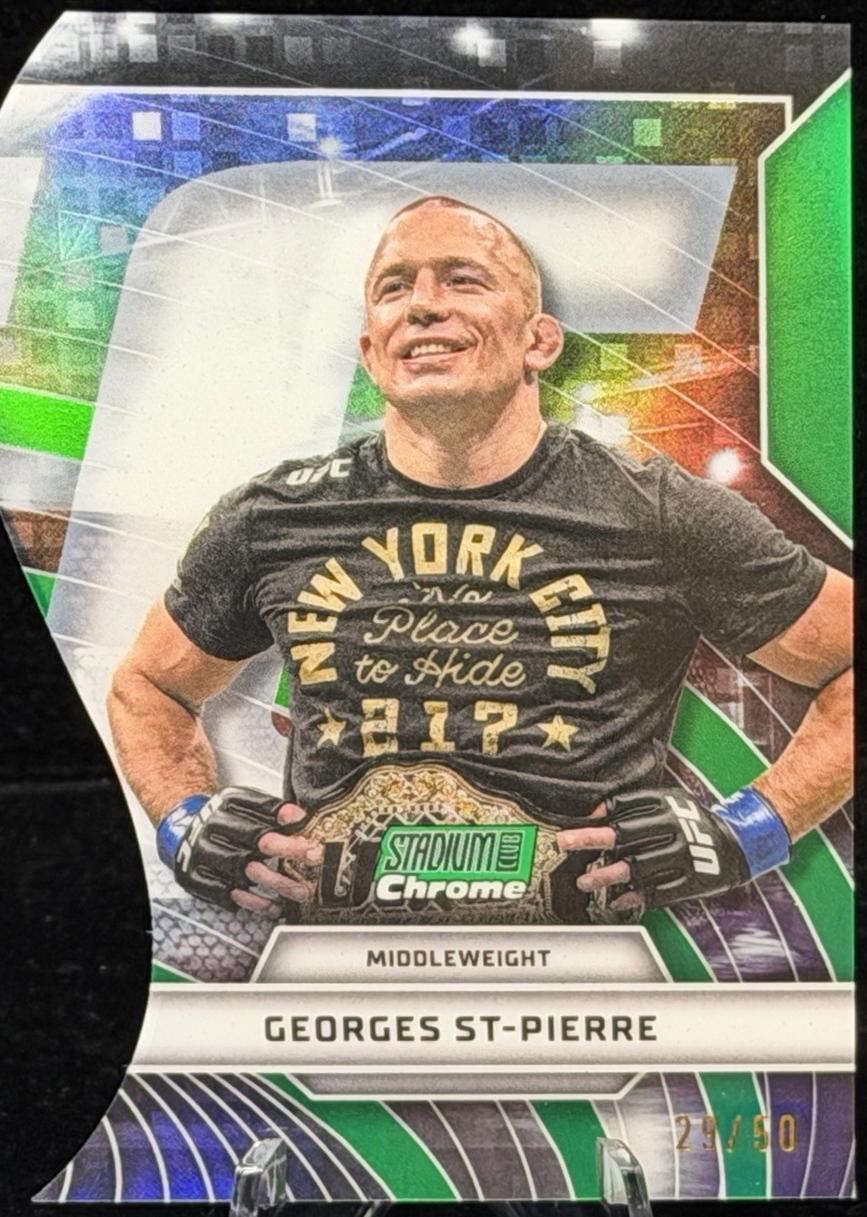 Georges St-Pierre 2026 Topps Stadium Club UFC Triumvirates #TV-27 Green Refractor