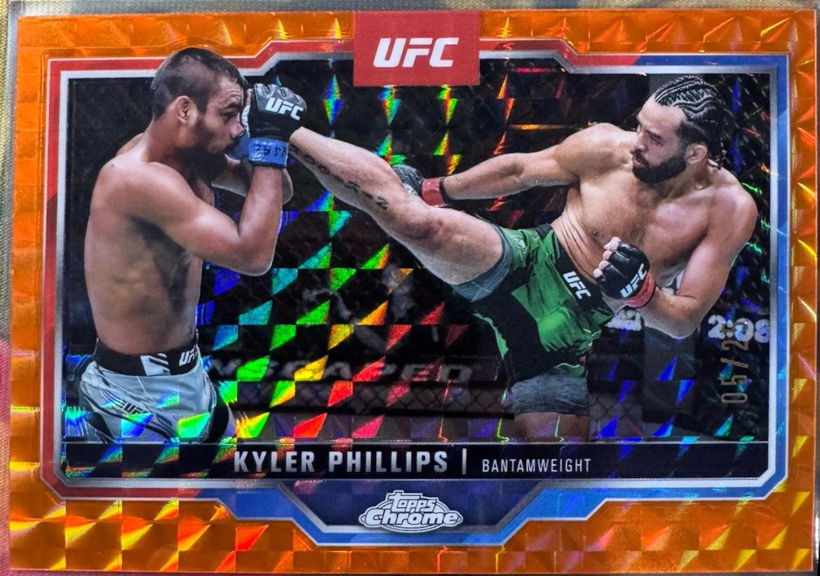 Kyler Phillips 2025 Topps Chrome UFC Base #181 Orange Geometric Refractor