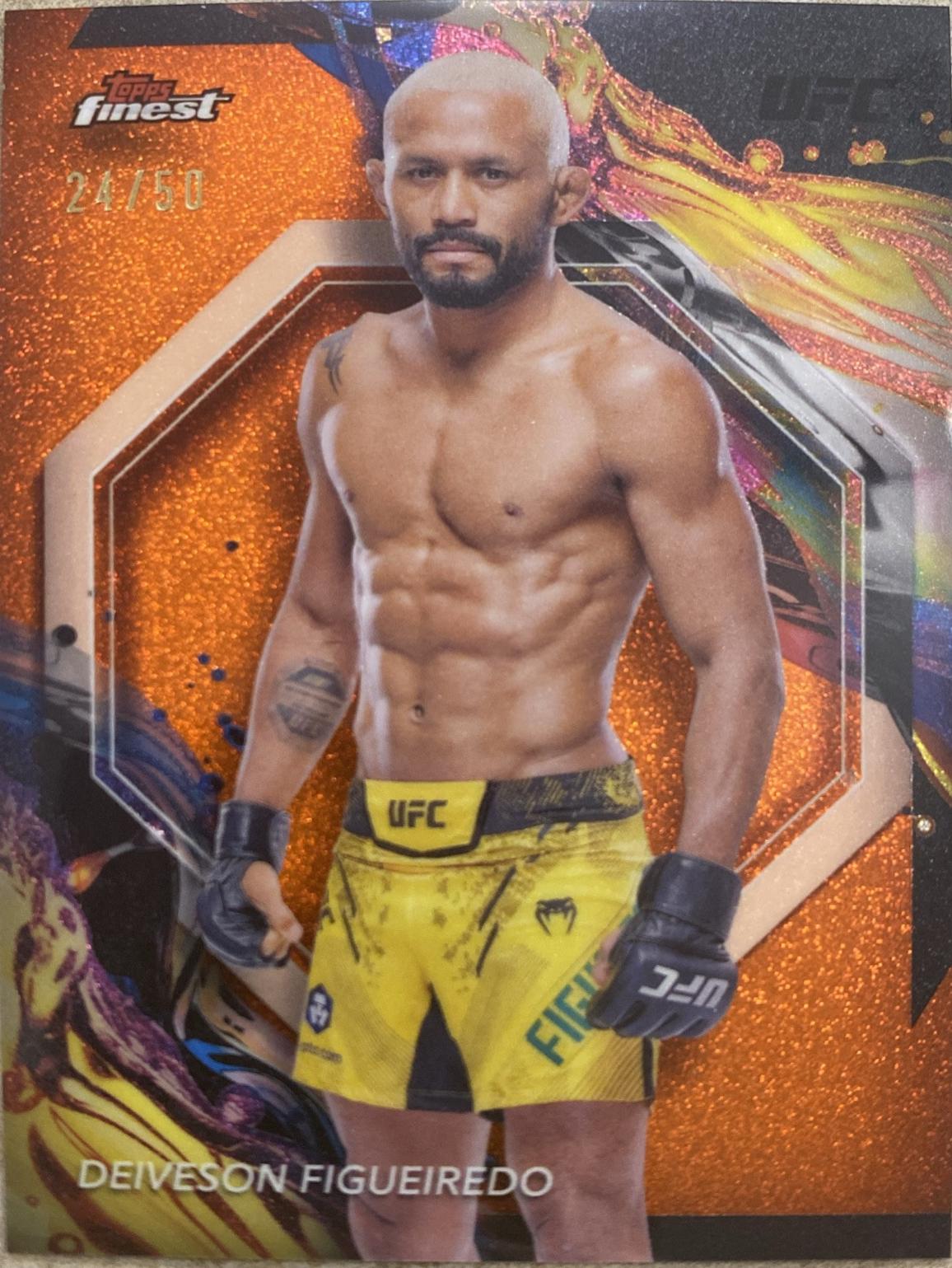 Deiveson Figueiredo 2024 Topps Finest UFC Base Uncommon #198 Tangerine Glitter Refractor