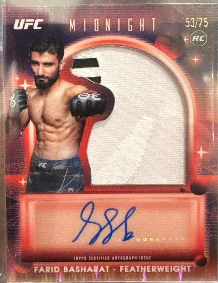 Farid Basharat 2025 Topps Midnight UFC Rookie Relic Autographs #RRA-FB Dusk