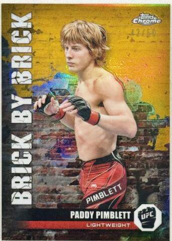 Paddy Pimblett 2024 Topps Chrome UFC Brick by Brick #BYB-13 Gold Refractor