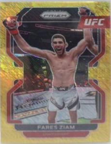 Fares Ziam 2022 Panini Prizm UFC Base #143 Gold Shimmer