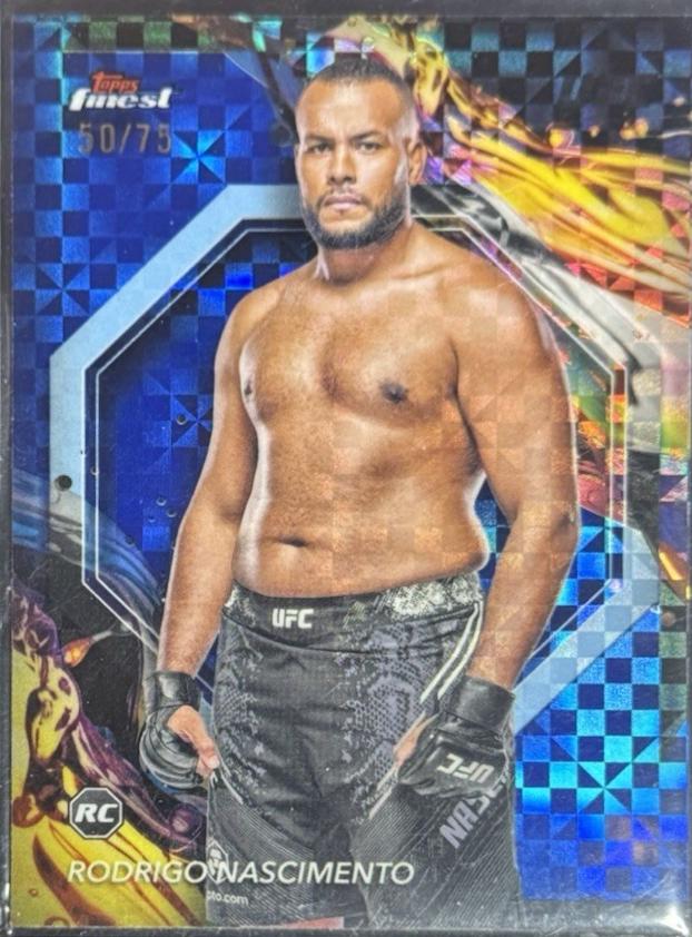 Rodrigo Nascimento 2024 Topps Finest UFC Base Uncommon #195 Blue Checkerboard Refractor