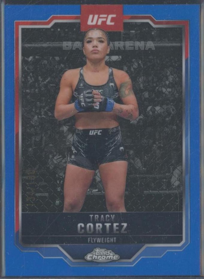 Tracy Cortez 2025 Topps Chrome UFC Base #134 Blue Refractor