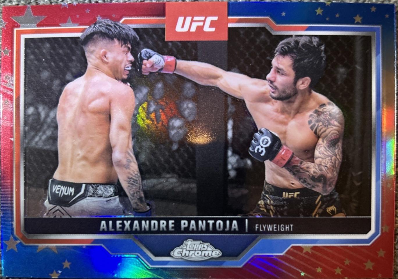 Alexandre Pantoja 2025 Topps Chrome UFC Base #188 Red & Blue Refractor
