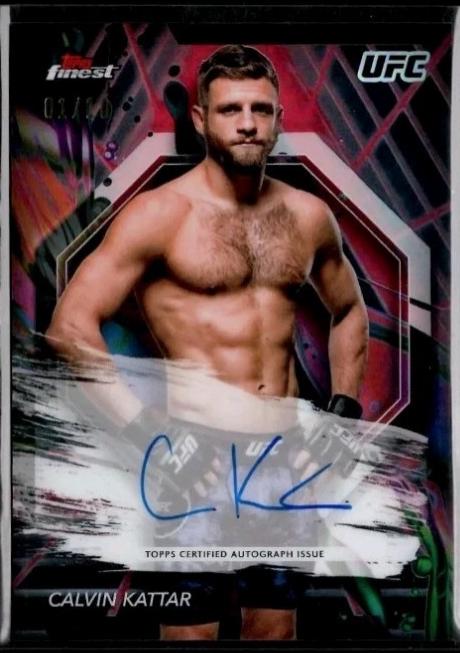Calvin Kattar 2024 Topps Finest UFC Finest Autographs #FA-CKR Red Black Vapor Refractor