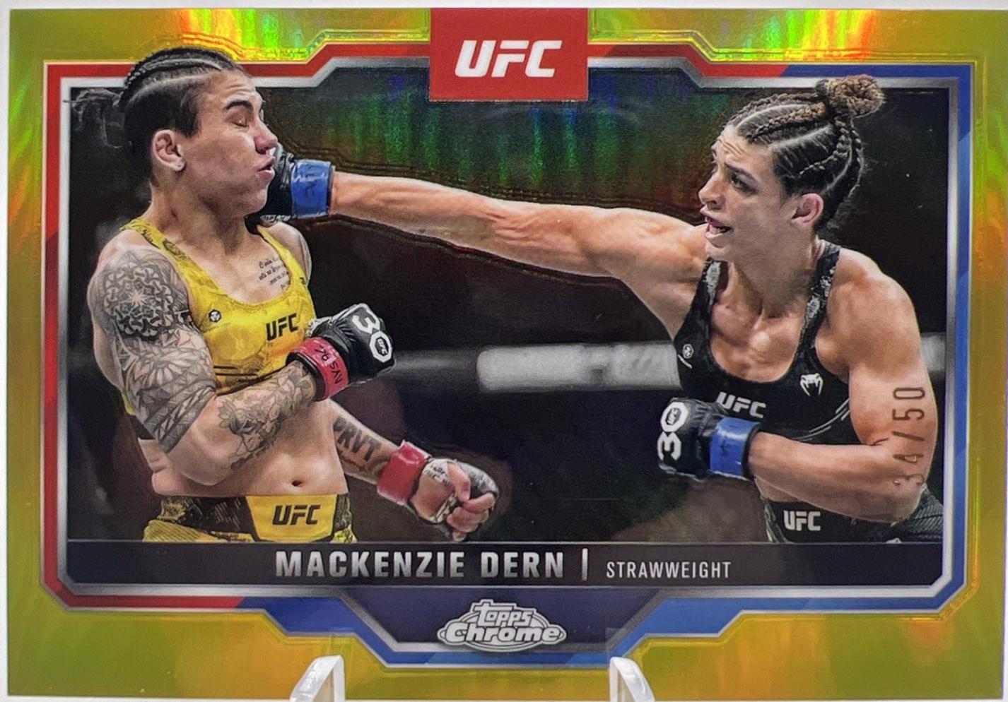 Mackenzie Dern 2025 Topps Chrome UFC Base #183 Gold Refractor