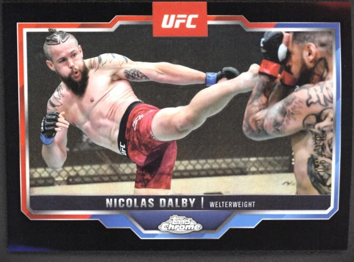 Nicolas Dalby 2025 Topps Chrome UFC Base #42 Black Refractor