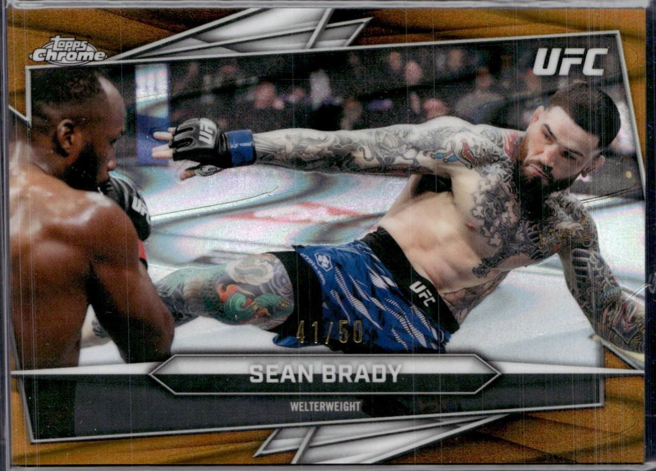 Sean Brady 2026 Topps Chrome UFC Base #106 Gold Ray Wave Refractor