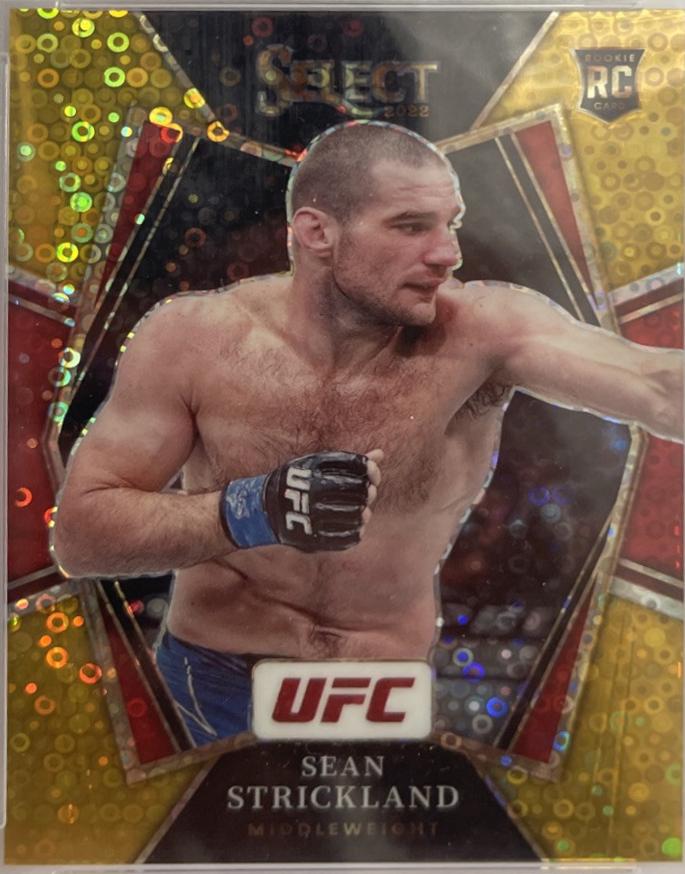 Sean Strickland 2022 Panini Select UFC Premier Level #117 Gold Disco