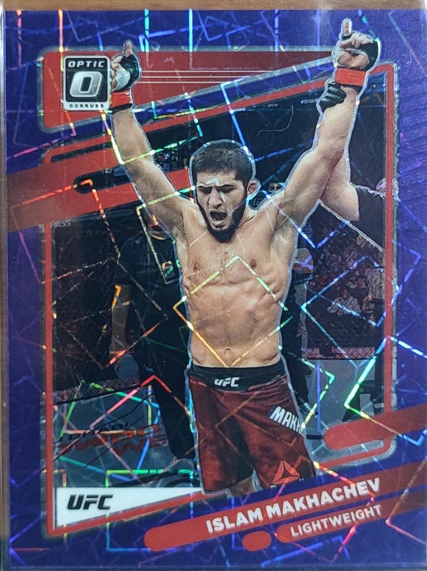Islam Makhachev 2022 Panini Donruss Optic UFC Base #12 Purple Velocity