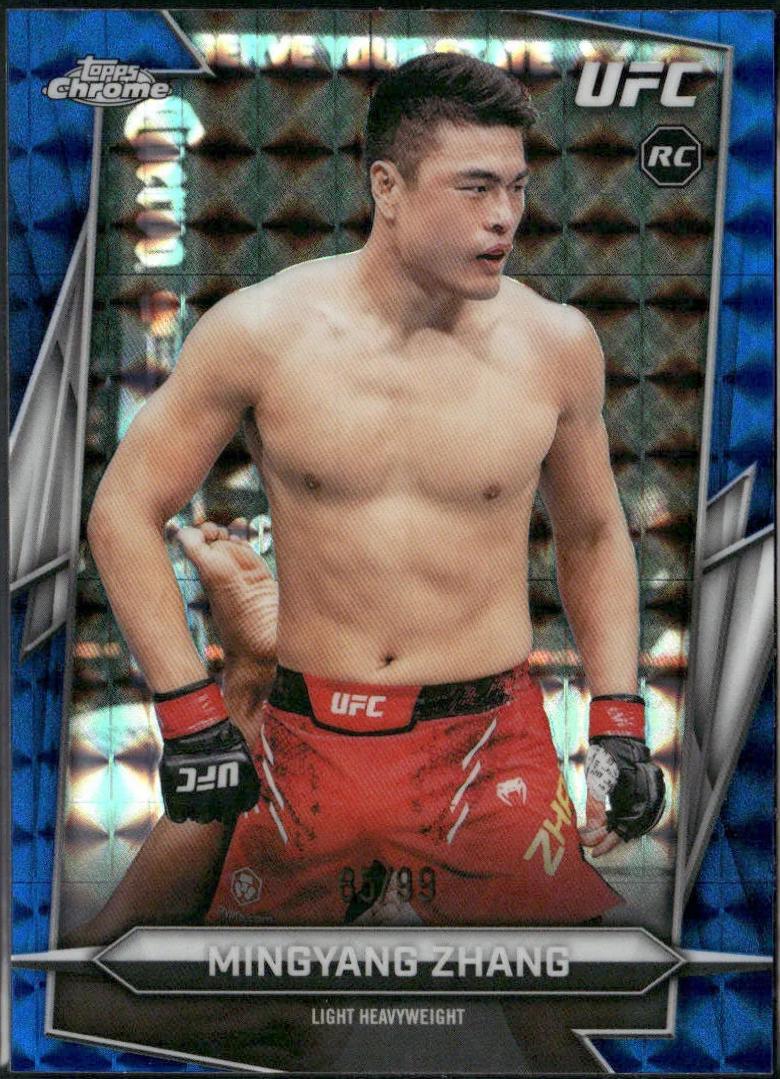 Mingyang Zhang 2026 Topps Chrome UFC Base #177 Blue Geometric Refractor