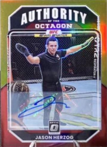 Jason Herzog 2023 Panini Donruss Optic UFC Authority of the Octagon Signatures #150 Gold