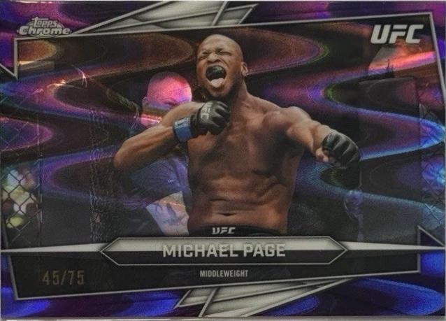 Michael Page 2026 Topps Chrome UFC Base #135 Purple Ray Wave Refractor