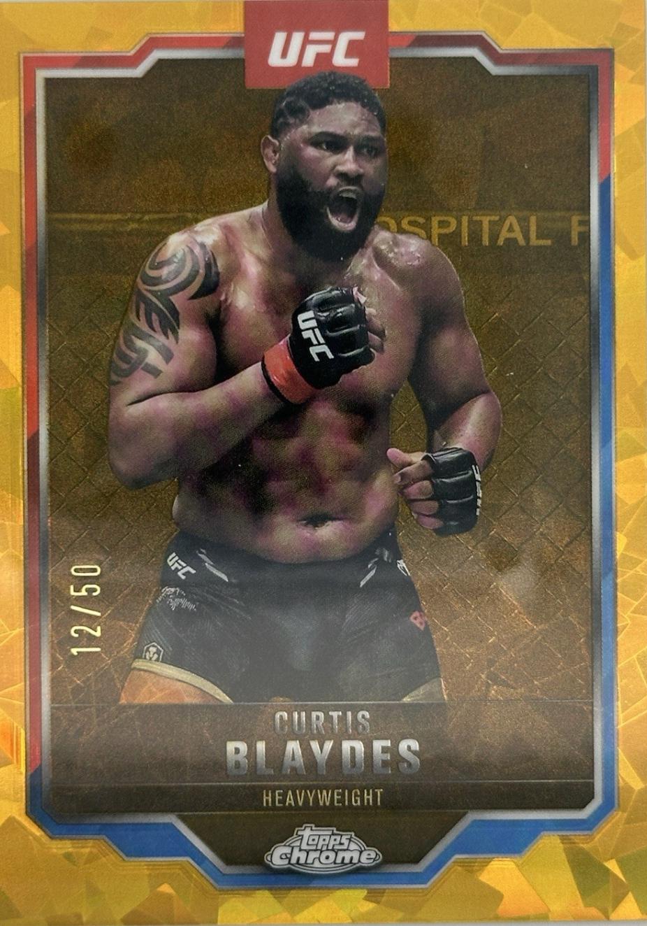 Curtis Blaydes 2025 Topps Chrome Sapphire UFC Base Sapphire #31 Gold Sapphire