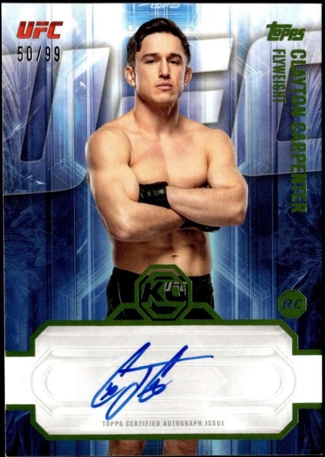 Clayton Carpenter 2026 Topps Knockout UFC Knockout Autographs #KOA-CCR Lime Green