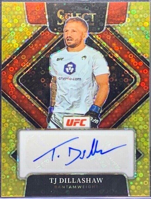 TJ Dillashaw 2022 Panini Select UFC Signatures #6 Gold Disco