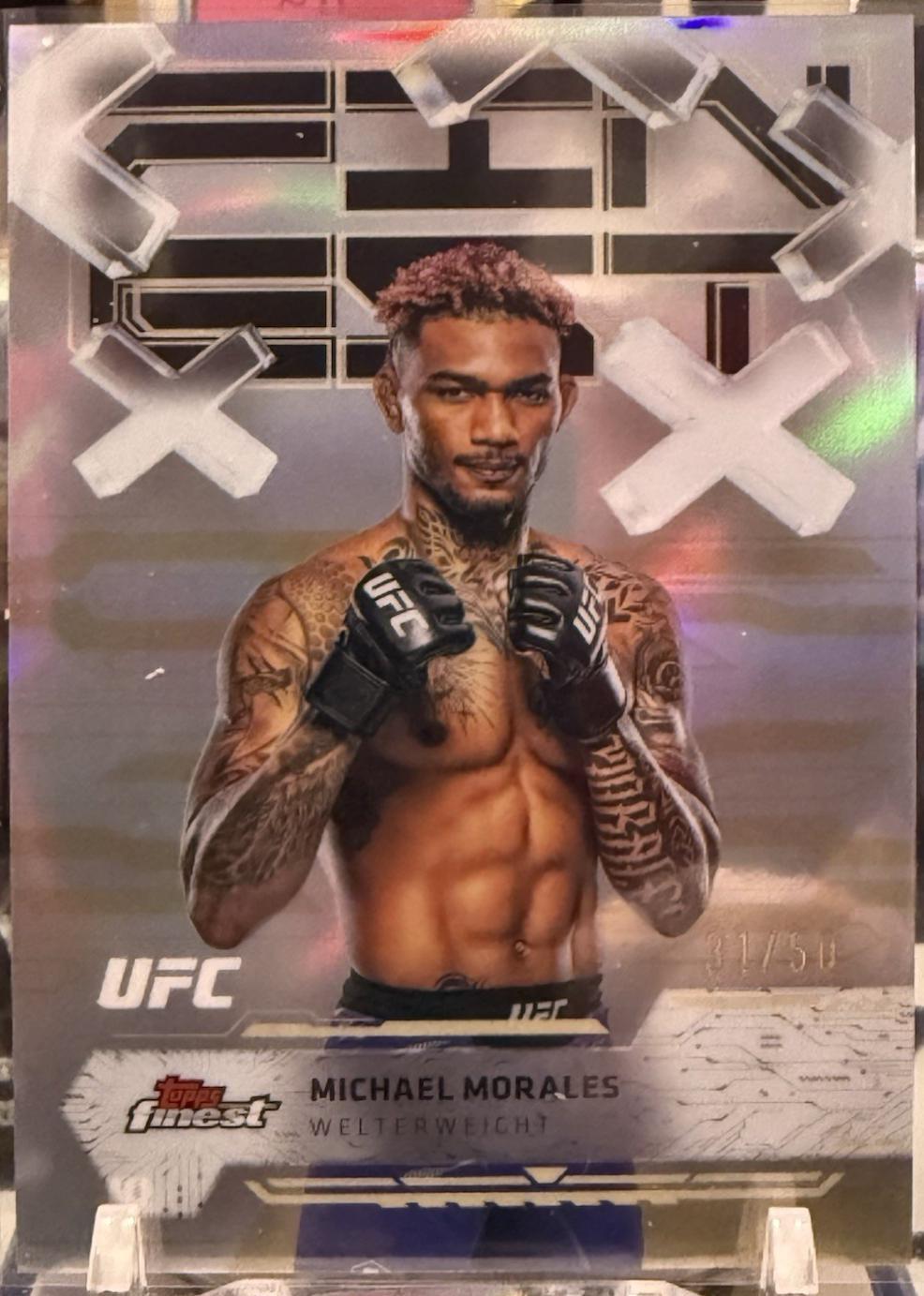 Michael Morales 2025 Topps Finest UFC Base Common #6 Gold Refractor