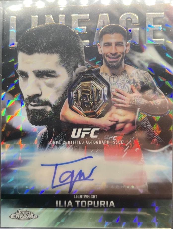 Ilia Topuria 2026 Topps Chrome UFC Chrome Lineage Autographs #CCA-IT Geometric Refractor