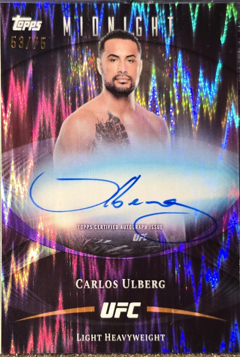Carlos Ulberg 2026 Topps Midnight UFC Base Autographs #BAV-CU Dusk