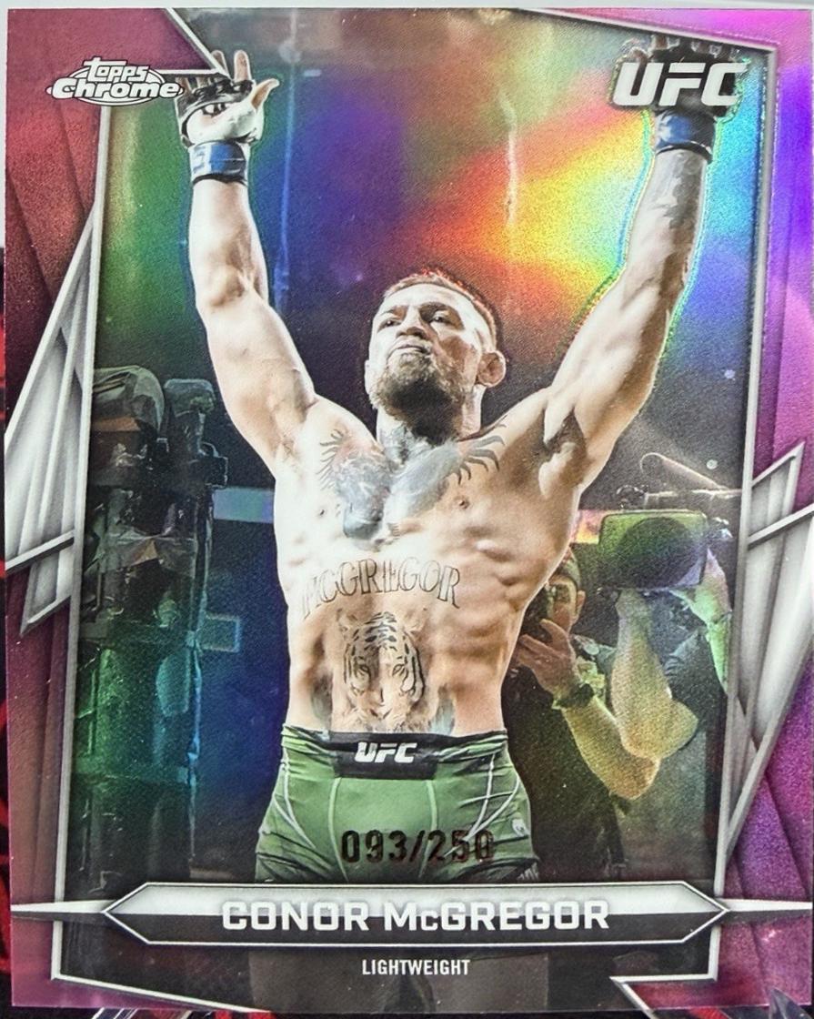 Conor McGregor 2026 Topps Chrome UFC Base #5 Purple Geometric Refractor