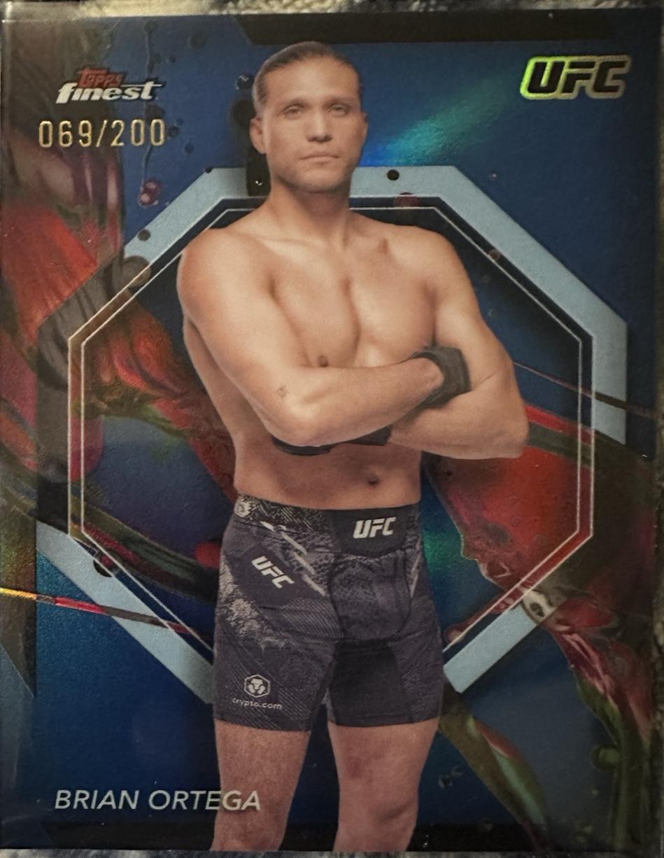 Brian Ortega 2024 Topps Finest UFC Base Common #44 Blue Refractor