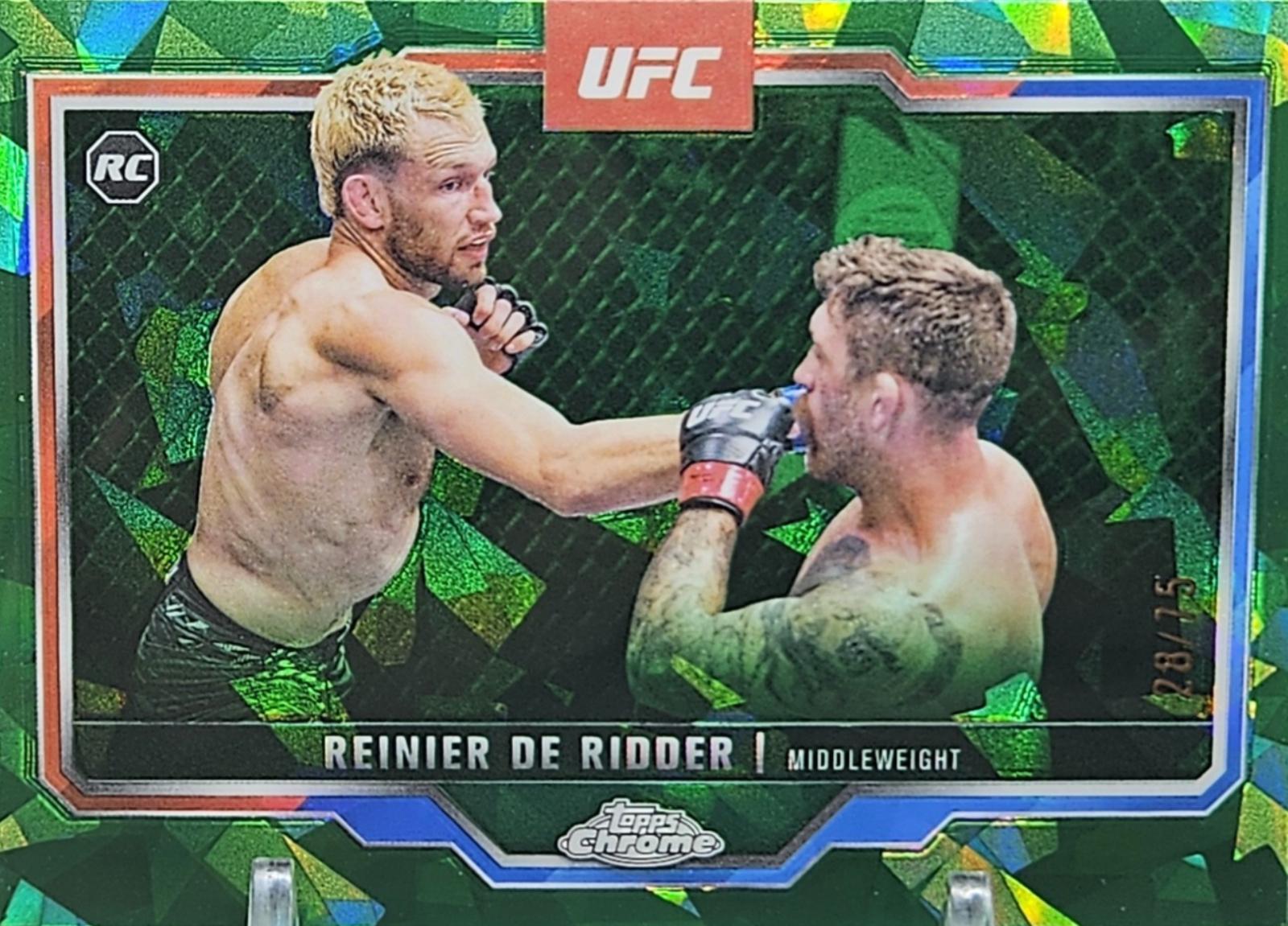 Reinier de Ridder 2025 Topps Chrome Sapphire UFC Base Sapphire #185 Green Sapphire
