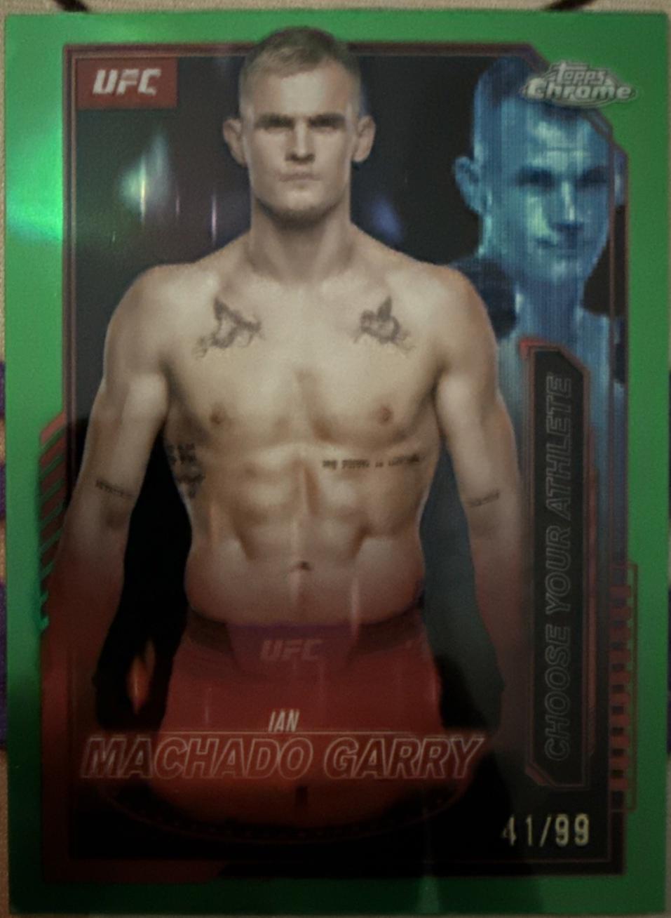 Ian Machado Garry 2025 Topps Chrome UFC Mission Control #MCL-14 Green Refractor
