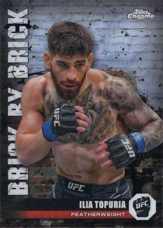 Ilia Topuria 2024 Topps Chrome UFC Brick by Brick #BYB-2 Red Refractor