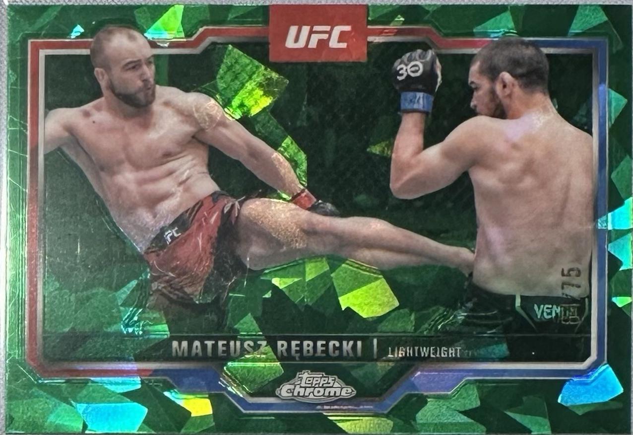 Mateusz Rębecki 2025 Topps Chrome Sapphire UFC Base Sapphire #61 Green Sapphire