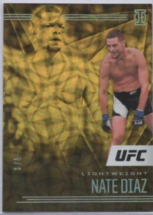 Nate Diaz 2021 Panini Chronicles UFC Base Illusions #176 Asia Gold