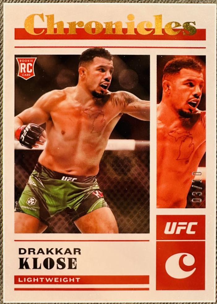 Drakkar Klose 2023 Panini Chronicles UFC Base Chronicles #98 Gold