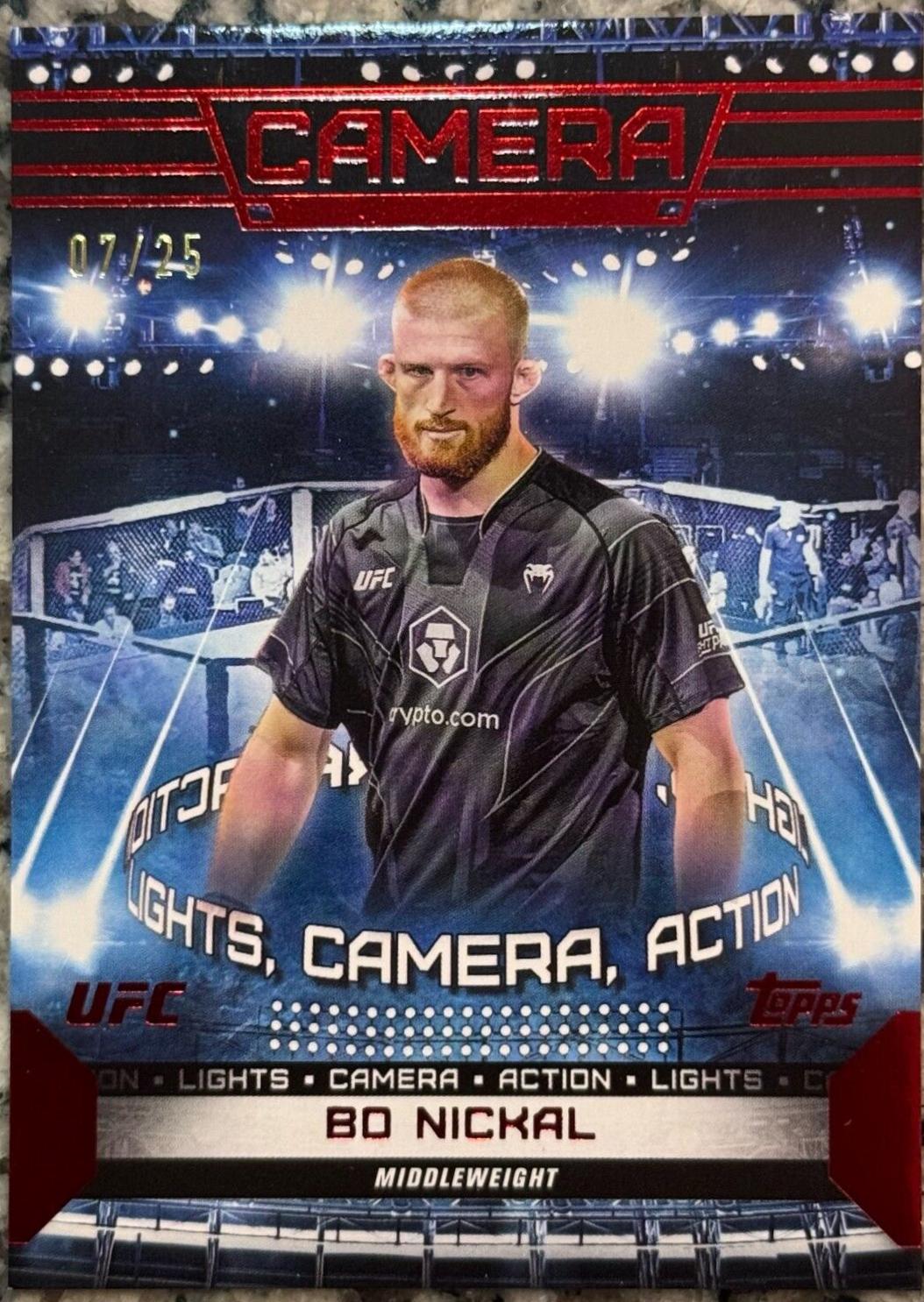 Bo Nickal 2024 Topps Knockout UFC Camera (Lights, Camera, Action) #CAM-5 Red