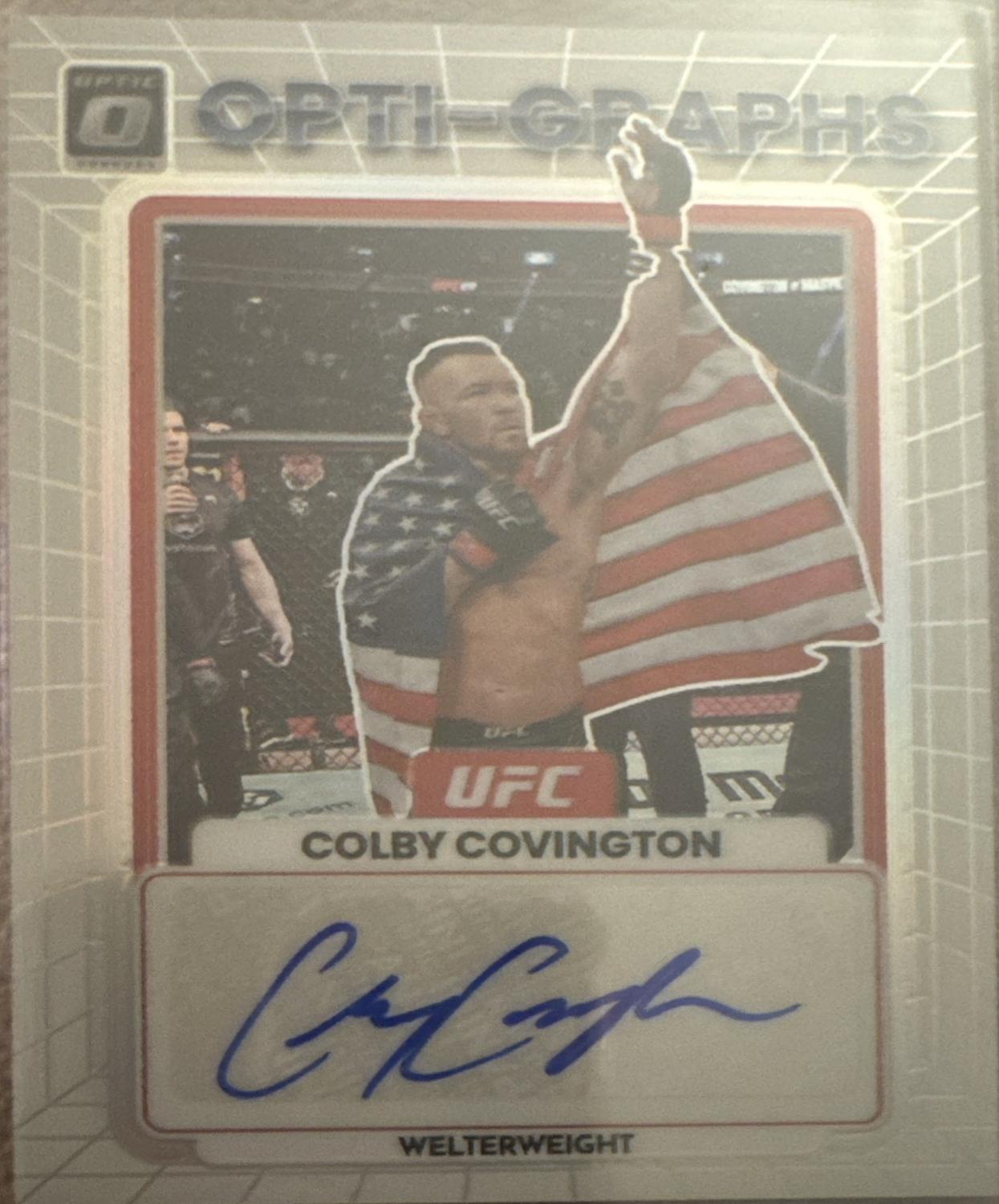 Colby Covington 2023 Panini Donruss Optic UFC Opti-Graphs #28 Autograph