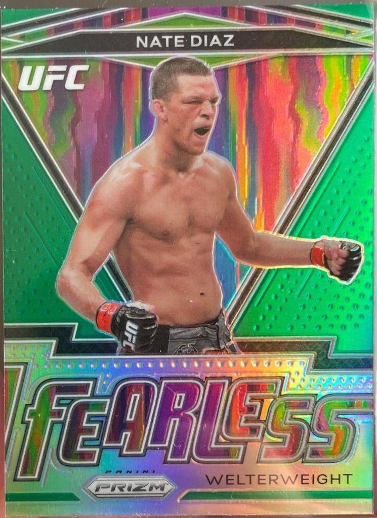 Nate Diaz 2021 Panini Prizm UFC Fearless #12 Green