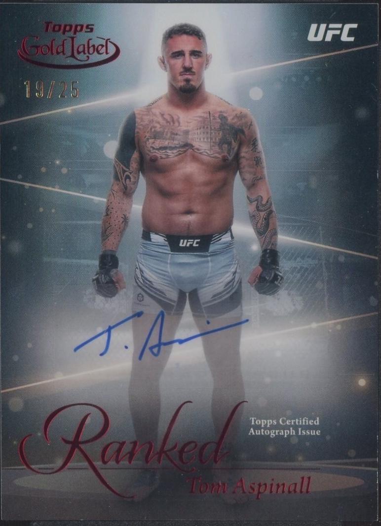 Tom Aspinall 2024 Topps Gold Label UFC Ranked Ink #RIK-TAS Red