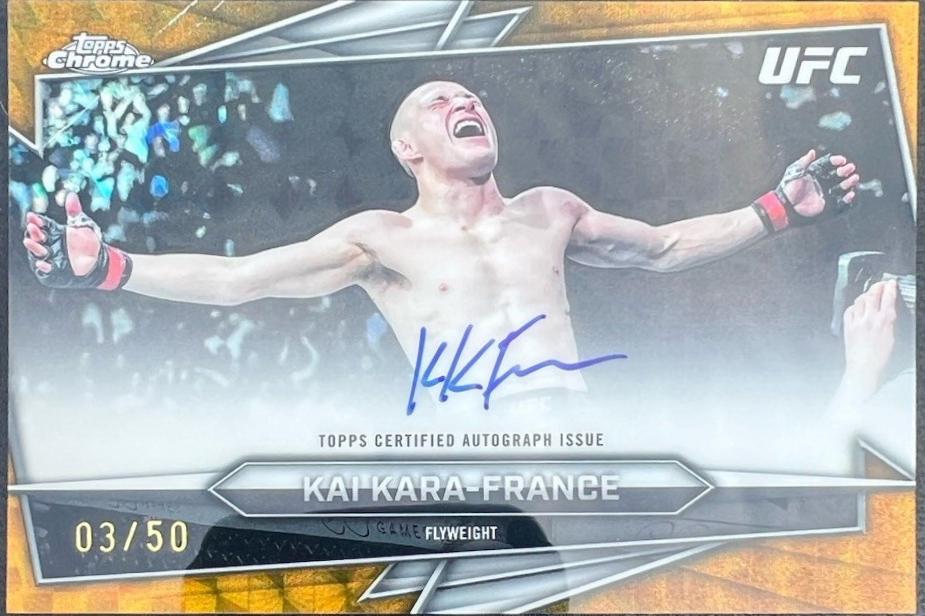 Kai Kara-France 2026 Topps Chrome UFC Base Autographs #BAV-KK Gold Refractor