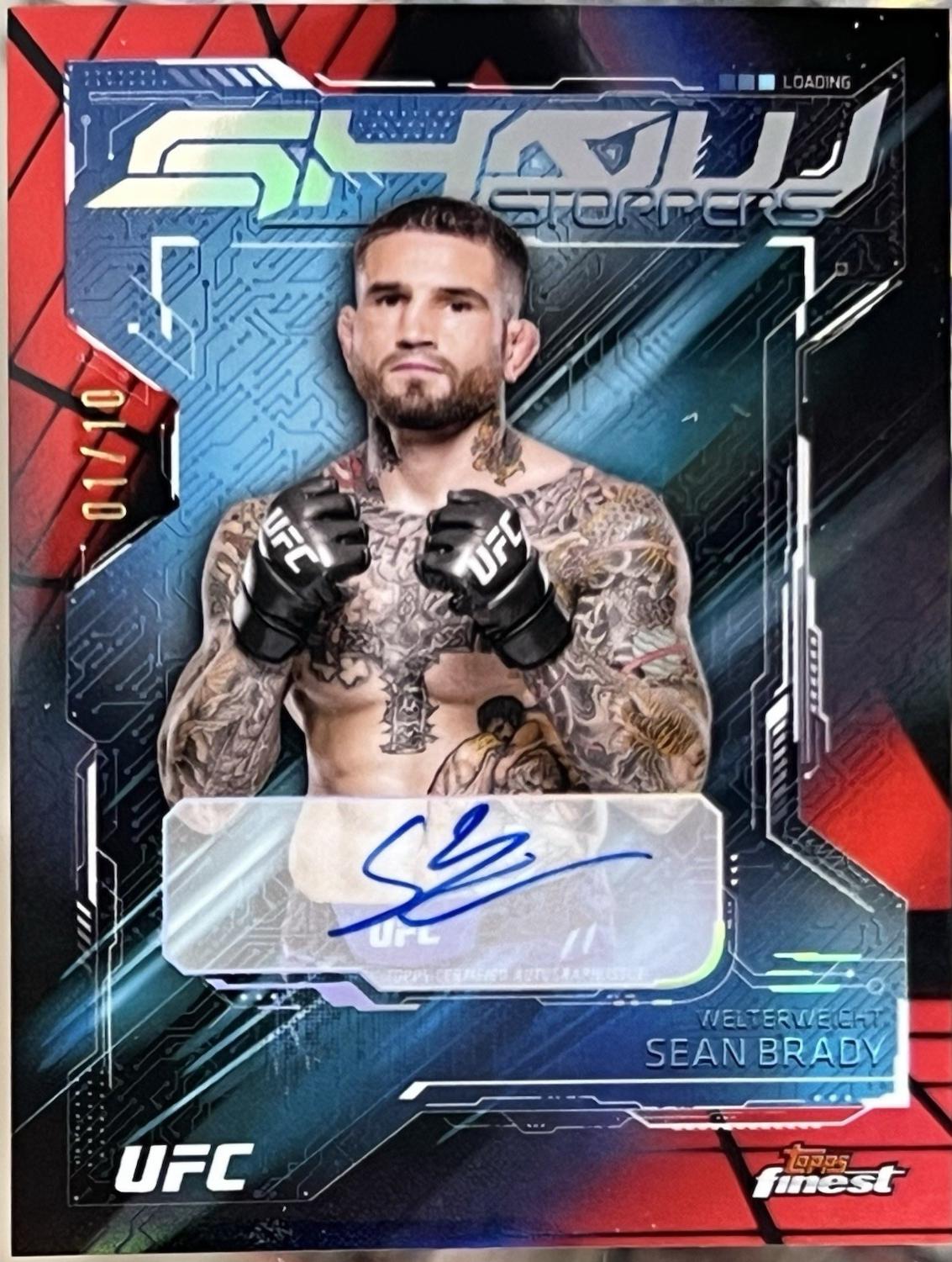 Sean Brady 2025 Topps Finest UFC Showstopper Autographs #SSA-SB Red Black Vapor Refractor