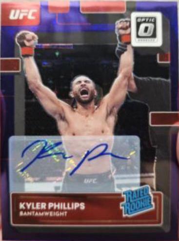 Kyler Phillips 2023 Panini Donruss Optic UFC Base Rated Rookies Signatures #109 Purple Stars