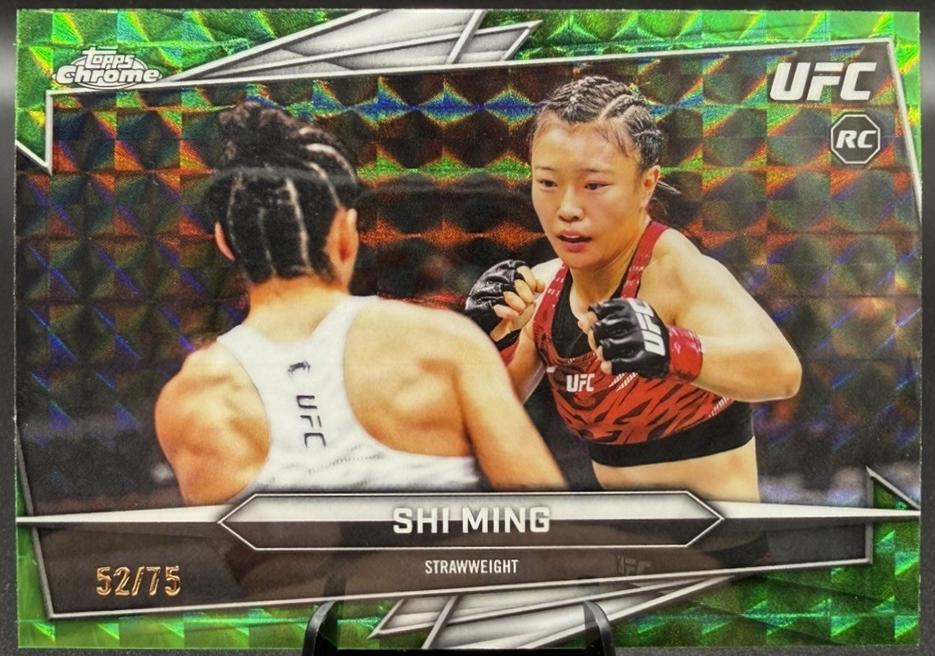 Shi Ming 2026 Topps Chrome UFC Base #129 Green Geometric Refractor