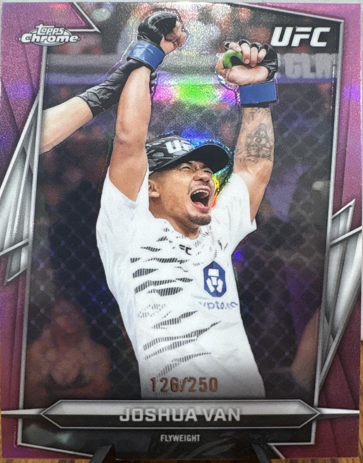 Joshua Van 2026 Topps Chrome UFC Base #15 Pink Refractor