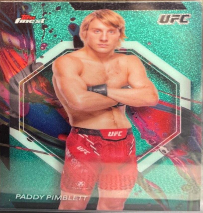 Paddy Pimblett 2024 Topps Finest UFC Base Common #8 Aqua Glitter Refractor