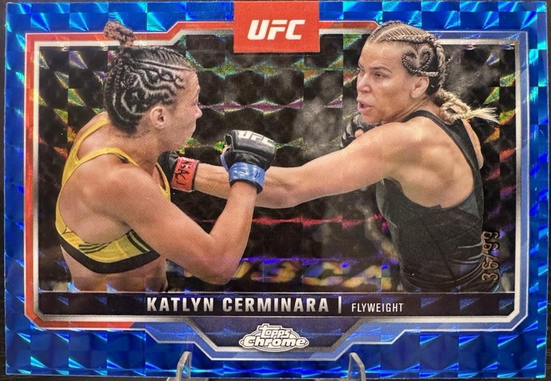 Katlyn Cerminara 2025 Topps Chrome UFC Base #114 Blue Geometric Refractor